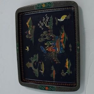 Daher decorated Asia Tray Made in England 7 7/8in.Wx6in.H. Multi.Pre-Owned.Metal